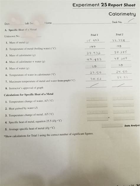 box of specific heat metals for experiment 25|Experiment 25 – Calorimetry (Enthalpies and Specific Heats).